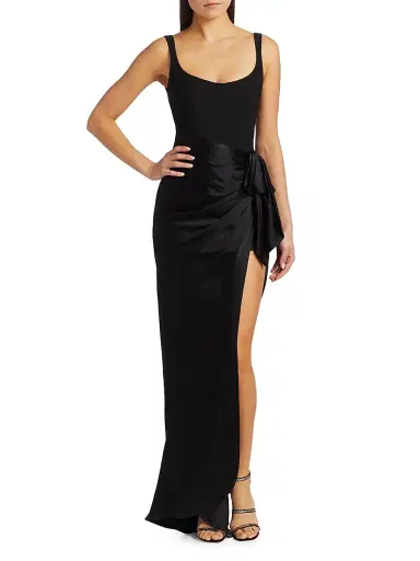 Cinq à Sept Women's Marian Draped Gown - Black | Thumbnail 2 Cinq à Sept Women's Marian Draped Gown - Black | Thumbnail 2