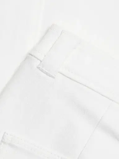 Cinq à Sept Women's Benji Twill Cotton-Blend Cuffed Flare Pants - White | Thumbnail 7 Cinq à Sept Women's Benji Twill Cotton-Blend Cuffed Flare Pants - White | Thumbnail 7