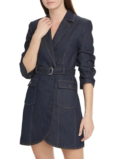 Cinq à Sept Women's Jenessa Denim Blazer Minidress - Indigo | Thumbnail 3 Cinq à Sept Women's Jenessa Denim Blazer Minidress - Indigo | Thumbnail 3