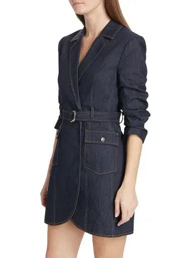 Cinq à Sept Women's Jenessa Denim Blazer Minidress - Indigo | Thumbnail 4 Cinq à Sept Women's Jenessa Denim Blazer Minidress - Indigo | Thumbnail 4