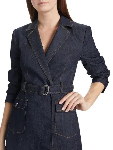 Cinq à Sept Women's Jenessa Denim Blazer Minidress - Indigo | Thumbnail 6 Cinq à Sept Women's Jenessa Denim Blazer Minidress - Indigo | Thumbnail 6