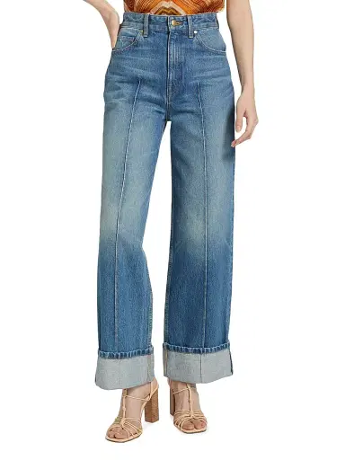 Ulla Johnson Women's The Genevieve High-Rise Wide-Leg Jeans - Danube Medium Indigo Wash - Size 30 | Thumbnail 3 Ulla Johnson Women's The Genevieve High-Rise Wide-Leg Jeans - Danube Medium Indigo Wash - Size 30 | Thumbnail 3
