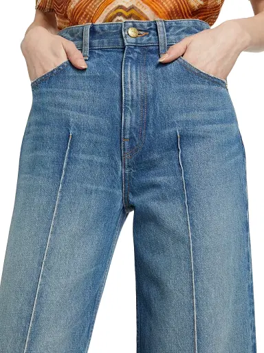 Ulla Johnson Women's The Genevieve High-Rise Wide-Leg Jeans - Danube Medium Indigo Wash - Size 30 | Thumbnail 6 Ulla Johnson Women's The Genevieve High-Rise Wide-Leg Jeans - Danube Medium Indigo Wash - Size 30 | Thumbnail 6