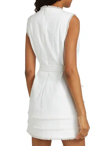 Cinq à Sept Women's Mindie Denim Belted Minidress - White | Thumbnail 5 Cinq à Sept Women's Mindie Denim Belted Minidress - White | Thumbnail 5