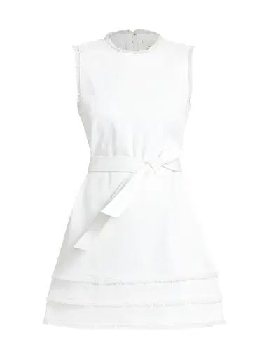 Cinq à Sept Women's Mindie Denim Belted Minidress - White | Thumbnail 1 Cinq à Sept Women's Mindie Denim Belted Minidress - White | Thumbnail 1