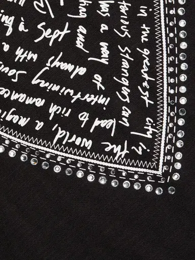 Cinq à Sept Women's Love Letter Rhinestone T-Shirt - Black White | Thumbnail 7 Cinq à Sept Women's Love Letter Rhinestone T-Shirt - Black White | Thumbnail 7