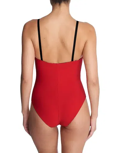 Natori Women's Riviera Reversible One Piece Swimsuit - Camel Zebra Poinsettia | Thumbnail 3 Natori Women's Riviera Reversible One Piece Swimsuit - Camel Zebra Poinsettia | Thumbnail 3