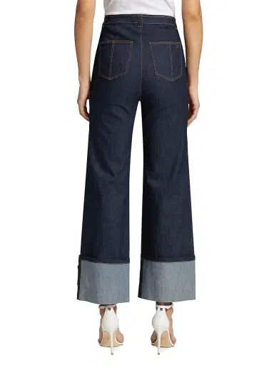 Cinq à Sept Women's Benji Cuffed Wide-Leg Jeans - Indigo | Thumbnail 5 Cinq à Sept Women's Benji Cuffed Wide-Leg Jeans - Indigo | Thumbnail 5