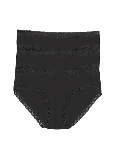 Natori Women's Bliss Cotton Girl Brief 3 Pack - Black | Thumbnail 1 Natori Women's Bliss Cotton Girl Brief 3 Pack - Black | Thumbnail 1