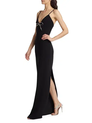 Cinq à Sept Women's Adele Embellished Bow Gown - Black | Thumbnail 2 Cinq à Sept Women's Adele Embellished Bow Gown - Black | Thumbnail 2