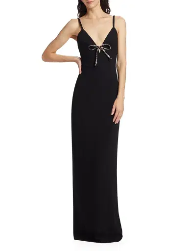 Cinq à Sept Women's Adele Embellished Bow Gown - Black | Thumbnail 3 Cinq à Sept Women's Adele Embellished Bow Gown - Black | Thumbnail 3