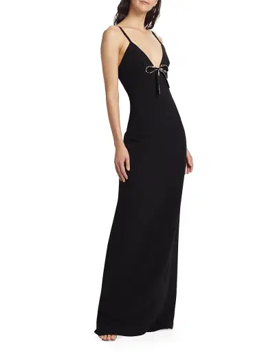 Cinq à Sept Women's Adele Embellished Bow Gown - Black | Thumbnail 4 Cinq à Sept Women's Adele Embellished Bow Gown - Black | Thumbnail 4