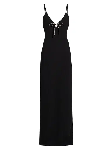 Cinq à Sept Women's Adele Embellished Bow Gown - Black | Thumbnail 1 Cinq à Sept Women's Adele Embellished Bow Gown - Black | Thumbnail 1