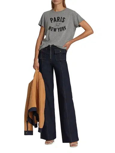 Cinq à Sept Women's Paris New York Graphic T-Shirt - Heather Grey | Thumbnail 2 Cinq à Sept Women's Paris New York Graphic T-Shirt - Heather Grey | Thumbnail 2