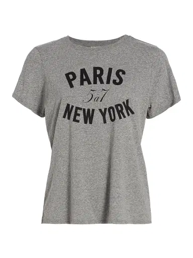 Cinq à Sept Women's Paris New York Graphic T-Shirt - Heather Grey | Thumbnail 1 Cinq à Sept Women's Paris New York Graphic T-Shirt - Heather Grey | Thumbnail 1