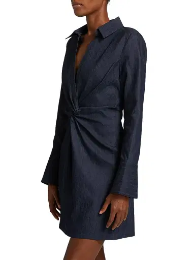 Cinq à Sept Women's McKenna Twist-Front Denim Minidress - Indigo | Thumbnail 4 Cinq à Sept Women's McKenna Twist-Front Denim Minidress - Indigo | Thumbnail 4