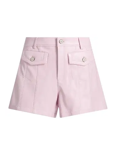 Cinq à Sept Women's Eileen Vegan Leather Shorts - Soft Peony | Thumbnail 1 Cinq à Sept Women's Eileen Vegan Leather Shorts - Soft Peony | Thumbnail 1