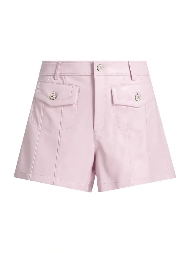 Women's Eileen Vegan Leather Shorts - Soft Peony Women's Eileen Vegan Leather Shorts - Soft Peony
