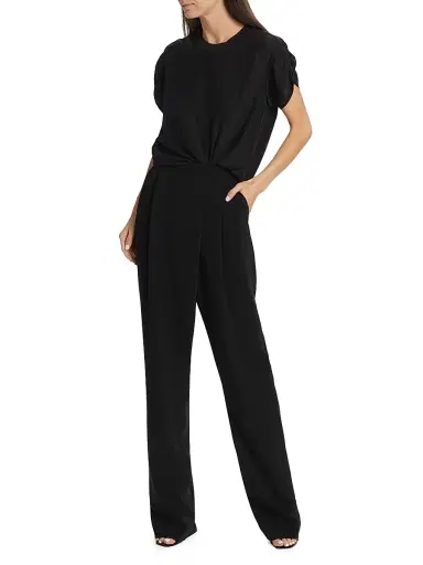 Cinq à Sept Women's Lorainne Silk T-Shirt - Black | Thumbnail 2 Cinq à Sept Women's Lorainne Silk T-Shirt - Black | Thumbnail 2