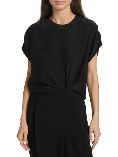 Cinq à Sept Women's Lorainne Silk T-Shirt - Black | Thumbnail 3 Cinq à Sept Women's Lorainne Silk T-Shirt - Black | Thumbnail 3