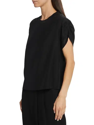 Cinq à Sept Women's Lorainne Silk T-Shirt - Black | Thumbnail 4 Cinq à Sept Women's Lorainne Silk T-Shirt - Black | Thumbnail 4