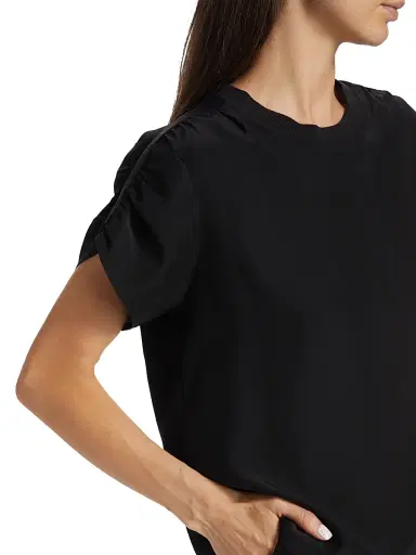 Cinq à Sept Women's Lorainne Silk T-Shirt - Black | Thumbnail 6 Cinq à Sept Women's Lorainne Silk T-Shirt - Black | Thumbnail 6