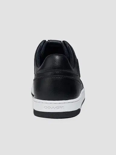 Coach Men's Signature Leather Monogrammed Sneakers - Black | Thumbnail 3 Coach Men's Signature Leather Monogrammed Sneakers - Black | Thumbnail 3