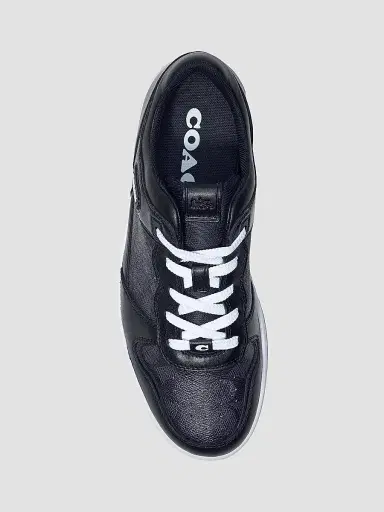 Coach Men's Signature Leather Monogrammed Sneakers - Black | Thumbnail 5 Coach Men's Signature Leather Monogrammed Sneakers - Black | Thumbnail 5