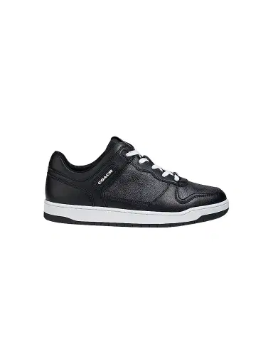 Coach Men's Signature Leather Monogrammed Sneakers - Black | Thumbnail 1 Coach Men's Signature Leather Monogrammed Sneakers - Black | Thumbnail 1