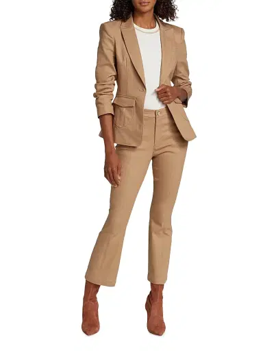 Cinq à Sept Women's Louisa Denim Blazer - Sahara | Thumbnail 2 Cinq à Sept Women's Louisa Denim Blazer - Sahara | Thumbnail 2
