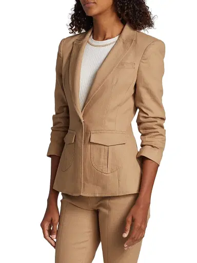 Cinq à Sept Women's Louisa Denim Blazer - Sahara | Thumbnail 4 Cinq à Sept Women's Louisa Denim Blazer - Sahara | Thumbnail 4