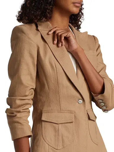 Cinq à Sept Women's Louisa Denim Blazer - Sahara | Thumbnail 6 Cinq à Sept Women's Louisa Denim Blazer - Sahara | Thumbnail 6