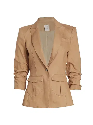 Cinq à Sept Women's Louisa Denim Blazer - Sahara | Thumbnail 1 Cinq à Sept Women's Louisa Denim Blazer - Sahara | Thumbnail 1