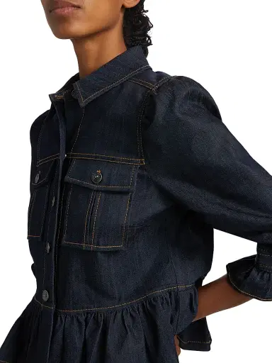 Cinq à Sept Women's Delanie Denim Crop Jacket | Thumbnail 6 Cinq à Sept Women's Delanie Denim Crop Jacket | Thumbnail 6