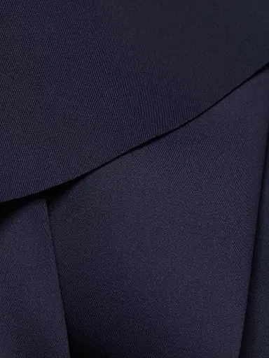 Badgley Mischka Women's Asymmetrical Neoprene Ruffle Gown - Navy | Thumbnail 7 Badgley Mischka Women's Asymmetrical Neoprene Ruffle Gown - Navy | Thumbnail 7