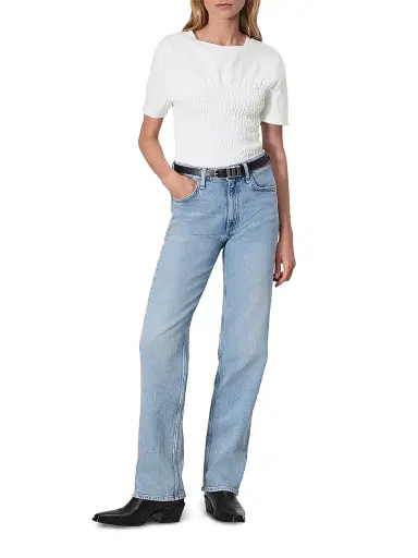 rag & bone Women's Smocked Short-Sleeve T-Shirt - White | Thumbnail 2 rag & bone Women's Smocked Short-Sleeve T-Shirt - White | Thumbnail 2