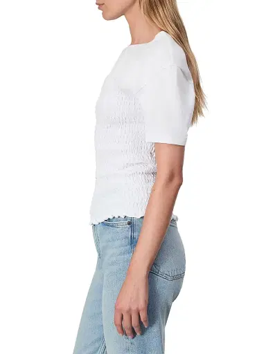 rag & bone Women's Smocked Short-Sleeve T-Shirt - White | Thumbnail 4 rag & bone Women's Smocked Short-Sleeve T-Shirt - White | Thumbnail 4