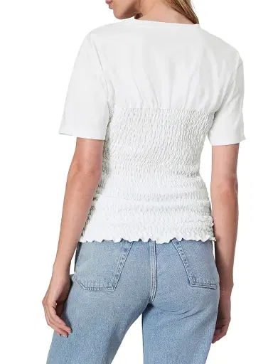 rag & bone Women's Smocked Short-Sleeve T-Shirt - White | Thumbnail 5 rag & bone Women's Smocked Short-Sleeve T-Shirt - White | Thumbnail 5