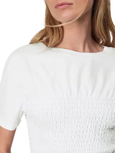 rag & bone Women's Smocked Short-Sleeve T-Shirt - White | Thumbnail 6 rag & bone Women's Smocked Short-Sleeve T-Shirt - White | Thumbnail 6