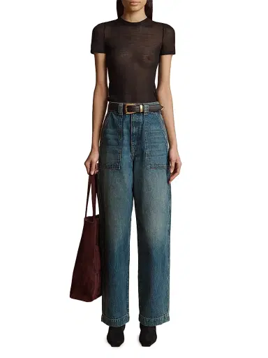 Khaite Women's Hewitt High-Rise Jeans - Stinson | Thumbnail 2 Khaite Women's Hewitt High-Rise Jeans - Stinson | Thumbnail 2