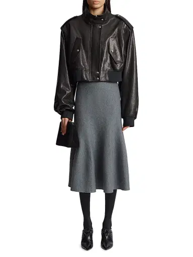 Khaite Women's Kember Leather Jacket - Black | Thumbnail 2 Khaite Women's Kember Leather Jacket - Black | Thumbnail 2