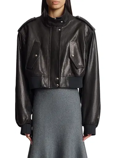 Khaite Women's Kember Leather Jacket - Black | Thumbnail 3 Khaite Women's Kember Leather Jacket - Black | Thumbnail 3
