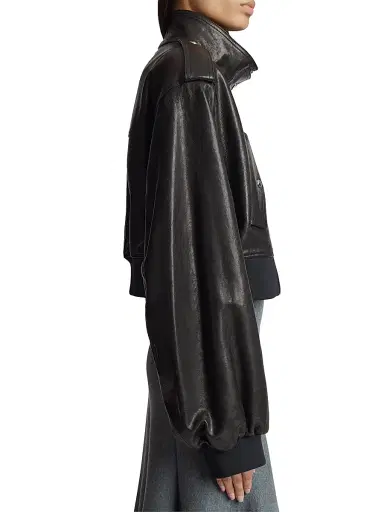 Khaite Women's Kember Leather Jacket - Black | Thumbnail 4 Khaite Women's Kember Leather Jacket - Black | Thumbnail 4