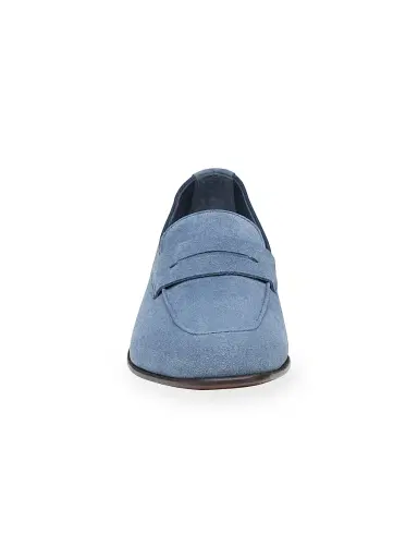 Johnston & Murphy Men's Taylor Suede Penny Loafers - Denim | Thumbnail 3 Johnston & Murphy Men's Taylor Suede Penny Loafers - Denim | Thumbnail 3