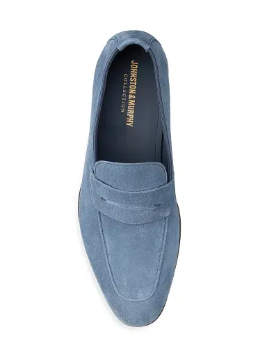 Johnston & Murphy Men's Taylor Suede Penny Loafers - Denim | Thumbnail 5 Johnston & Murphy Men's Taylor Suede Penny Loafers - Denim | Thumbnail 5