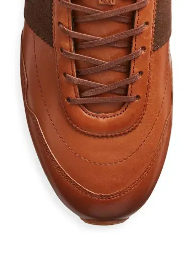 Polo Ralph Lauren Men's Train 89 Pony-Embossed Leather & Suede Running Sneakers | Thumbnail 4 Polo Ralph Lauren Men's Train 89 Pony-Embossed Leather & Suede Running Sneakers | Thumbnail 4