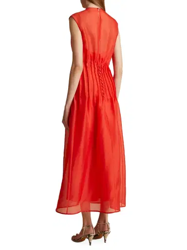 Khaite Women's Wes Seamed Silk Organza Dress - Fire Red | Thumbnail 5 Khaite Women's Wes Seamed Silk Organza Dress - Fire Red | Thumbnail 5