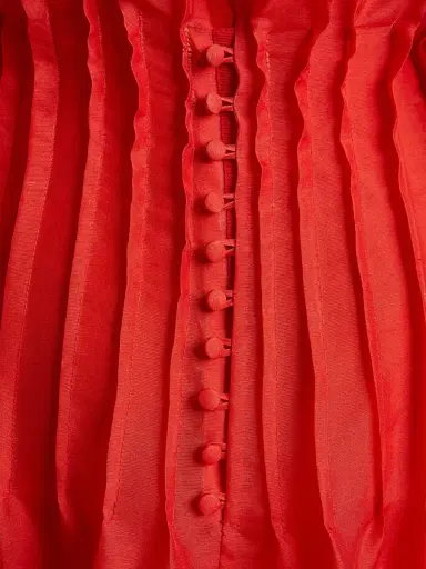 Khaite Women's Wes Seamed Silk Organza Dress - Fire Red | Thumbnail 7 Khaite Women's Wes Seamed Silk Organza Dress - Fire Red | Thumbnail 7