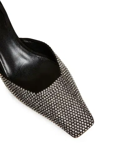Khaite Women's Roosevelt 40MM Crystal-Embellished Slingback Pumps - Black | Thumbnail 4 Khaite Women's Roosevelt 40MM Crystal-Embellished Slingback Pumps - Black | Thumbnail 4