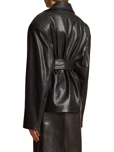 Khaite Women's Fabbie Leather Jacket - Black | Thumbnail 4 Khaite Women's Fabbie Leather Jacket - Black | Thumbnail 4